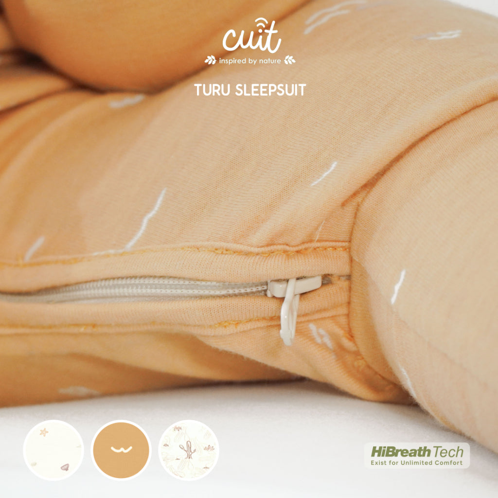 Cuit Turu Double Zipper Sleepsuit Baby 0 - 12 Motif Minimalis