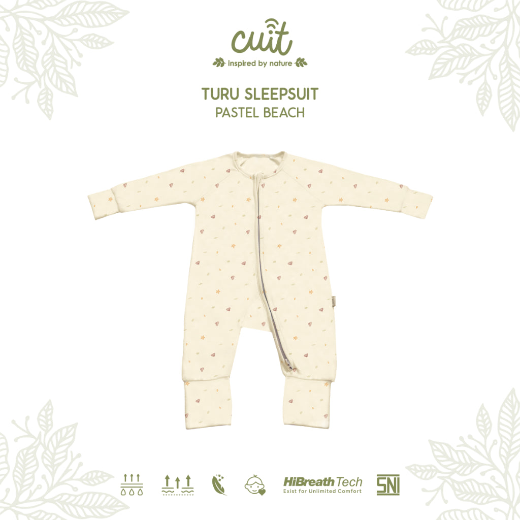 Cuit Turu Double Zipper Sleepsuit Baby 0 - 12 Motif Minimalis