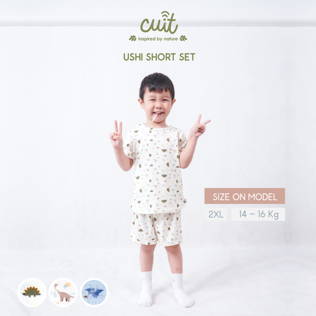 Cuit Ushi Setelan Lengan Pendek Anak 1 - 6 Tahun Motif Karakter