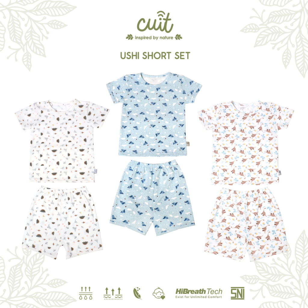 Cuit Ushi Setelan Lengan Pendek Anak 1 - 6 Tahun Motif Karakter