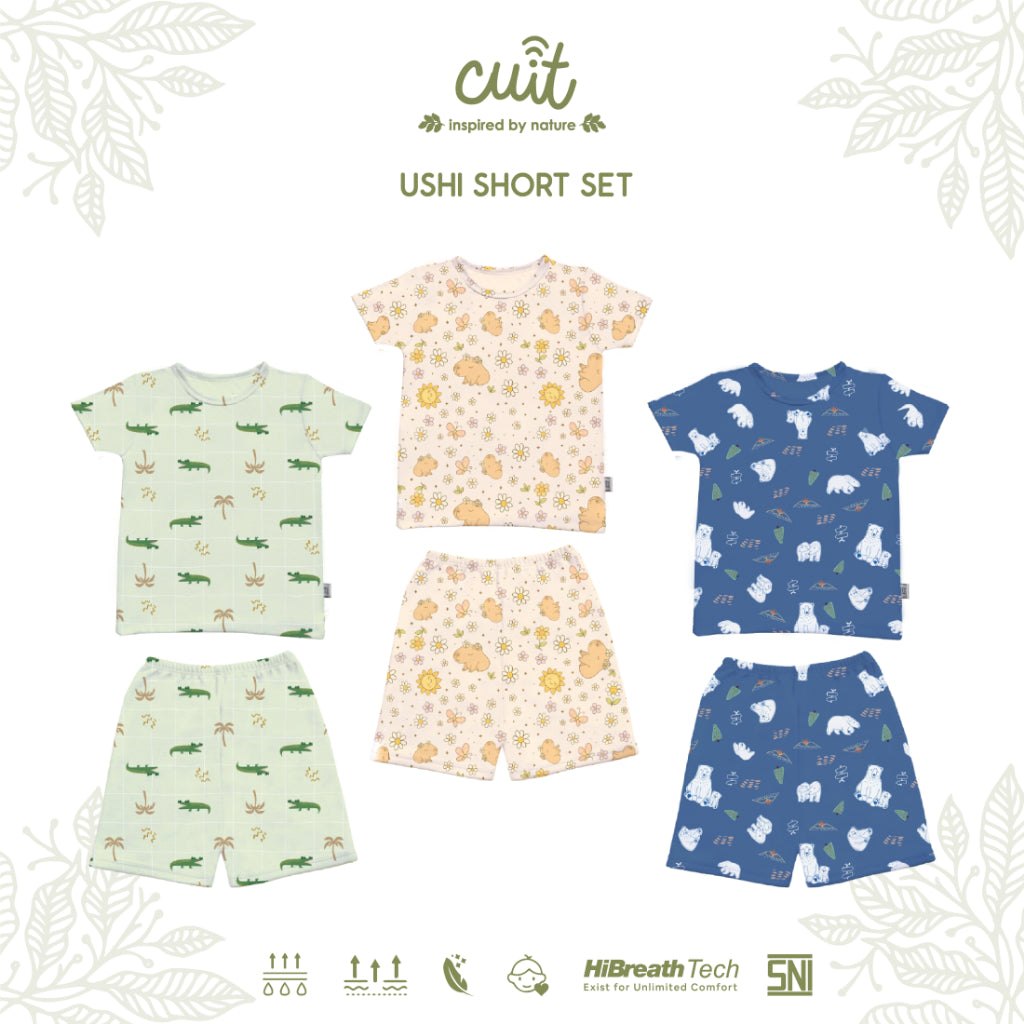 Cuit Ushi Setelan Lengan Pendek Anak 1 - 6 Tahun Motif Karakter