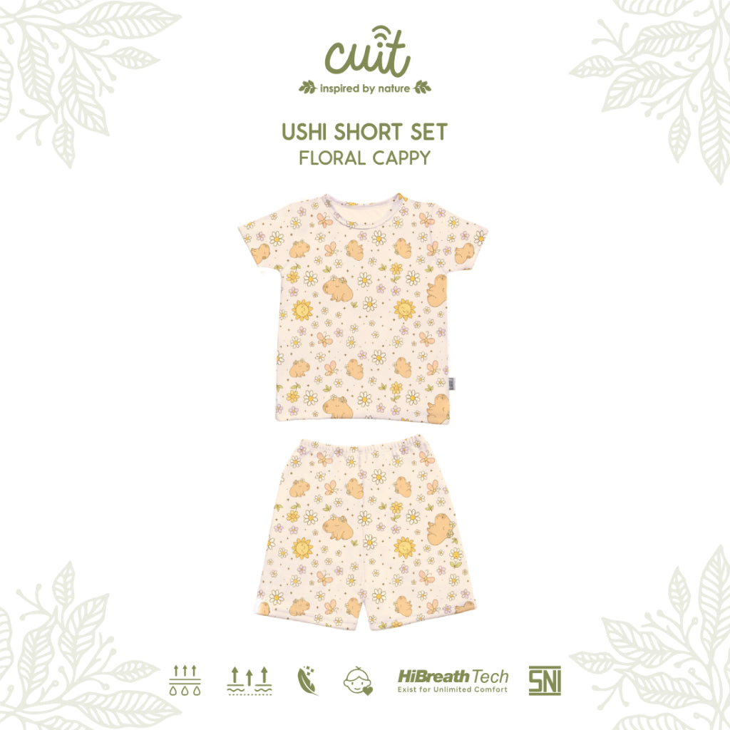 Cuit Ushi Setelan Lengan Pendek Anak 1 - 6 Tahun Motif Karakter