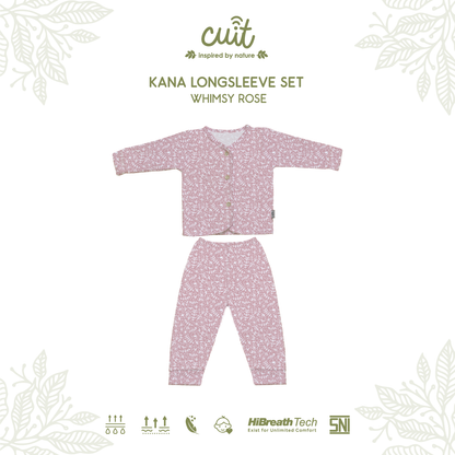 Cuit Kana Setelan Tangan Panjang Motif Floral 0-2 Tahun