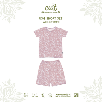 Cuit Ushi Setelan Lengan Pendek Anak 1 - 6 Tahun Motif Floral