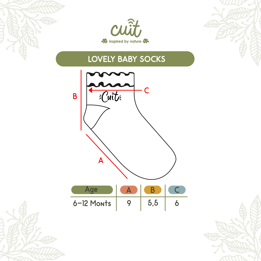 Cuit Lovely Ruffle Socks Kaos Kaki 6-12 Bulan